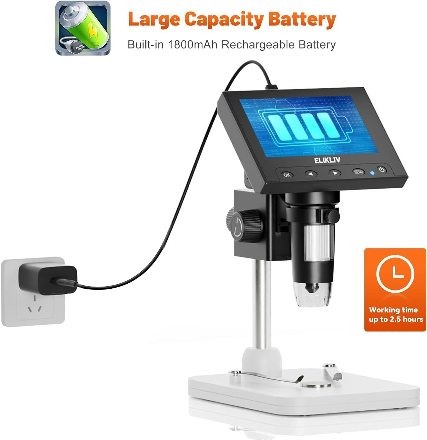 Microscope LCD Digital Coin Microscope 1000x Coin Magnifier 8 Adjustable Lights