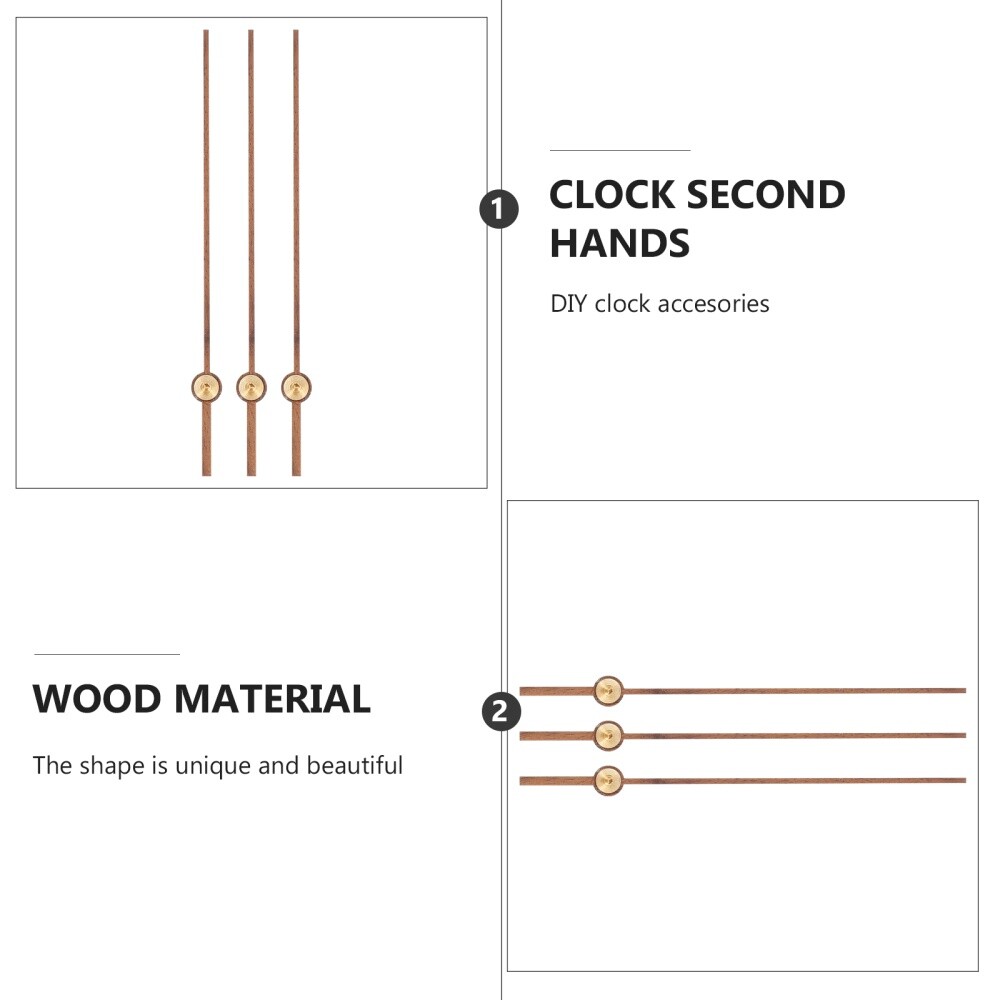 10Pcs Clock Second Hands Wooden Second Hands Replacement Clock Movement New
