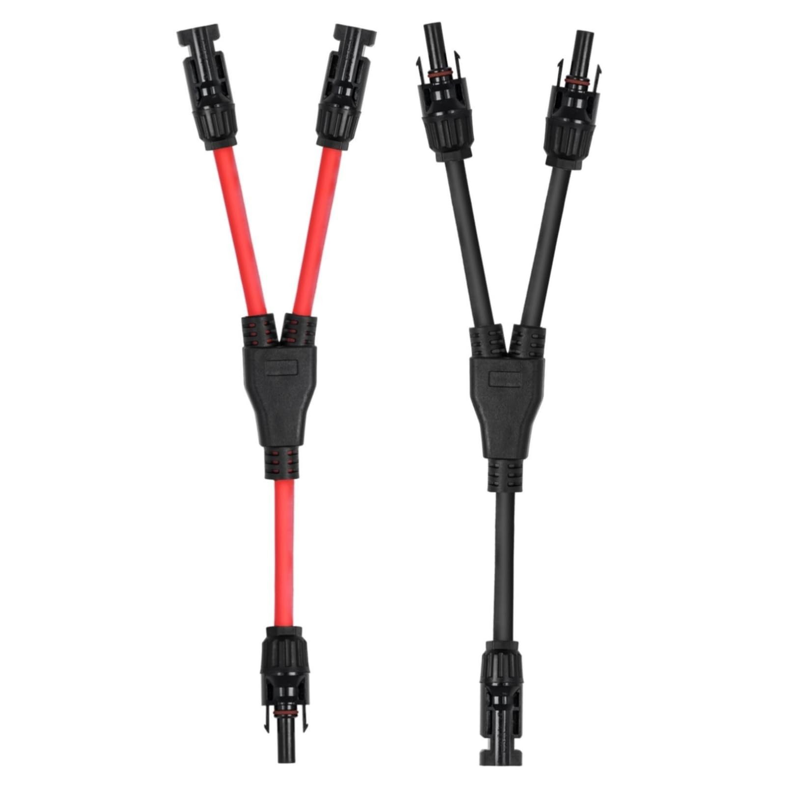 Solar Parallel Connector Y Splitter 1Y2 10 AWG Solar Cable Connector Red-Black