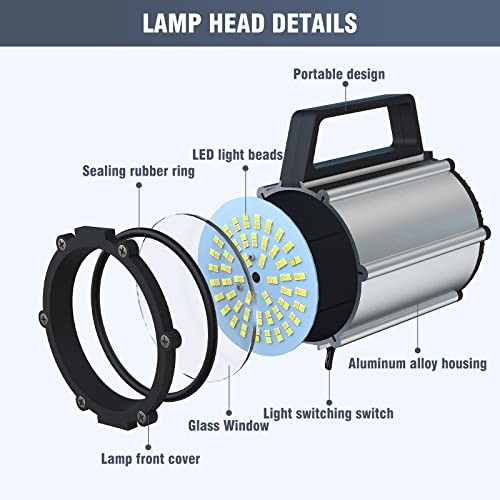 Adjustable Angle LED Machine Long-Arm Dual-Color Work Light, 25W Machine Silver