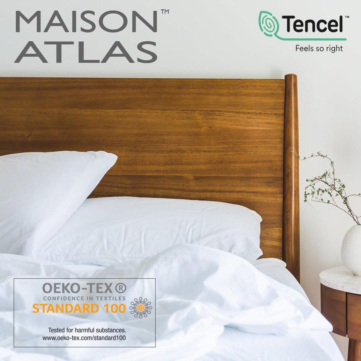 TENCEL MODAL Jersey SHEET SET PILLOWCASE by Maison Atlas | Pure Beech | NEW