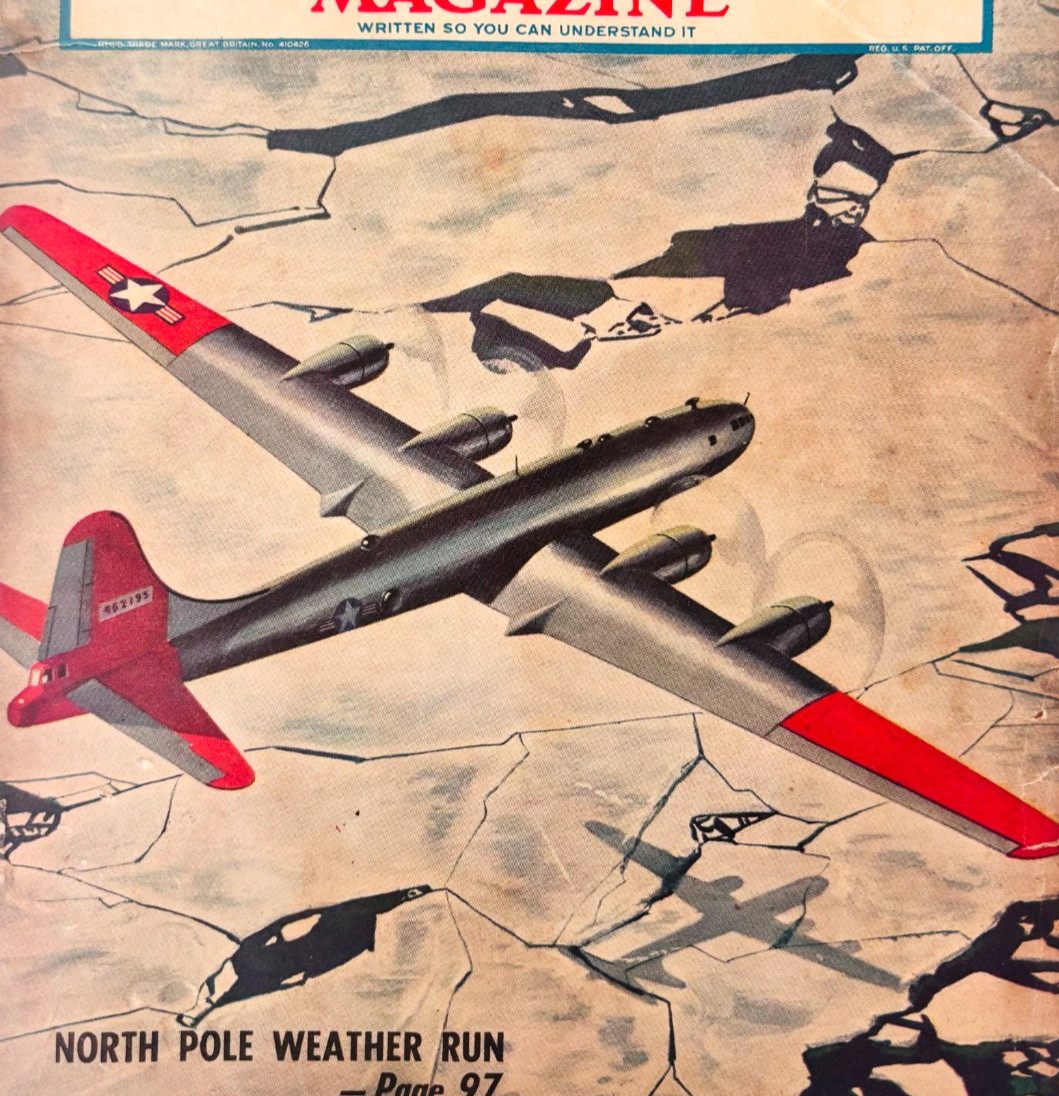 1948 North Pole Weather Run Popular Mechanics COVER ONLY Aviation Planes F15T1