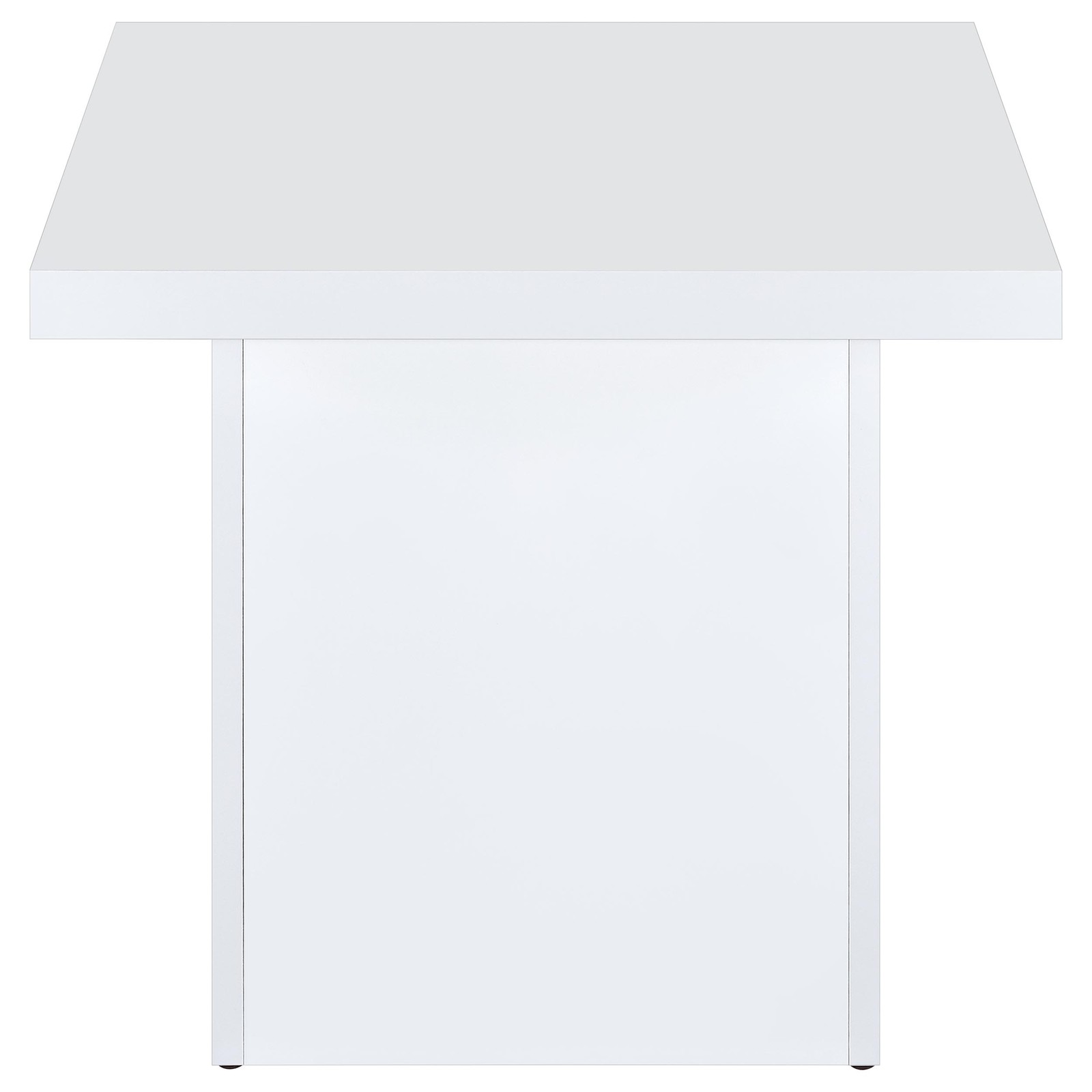 Coaster Devar Square Engineered Wood Side End Table in White High Gloss