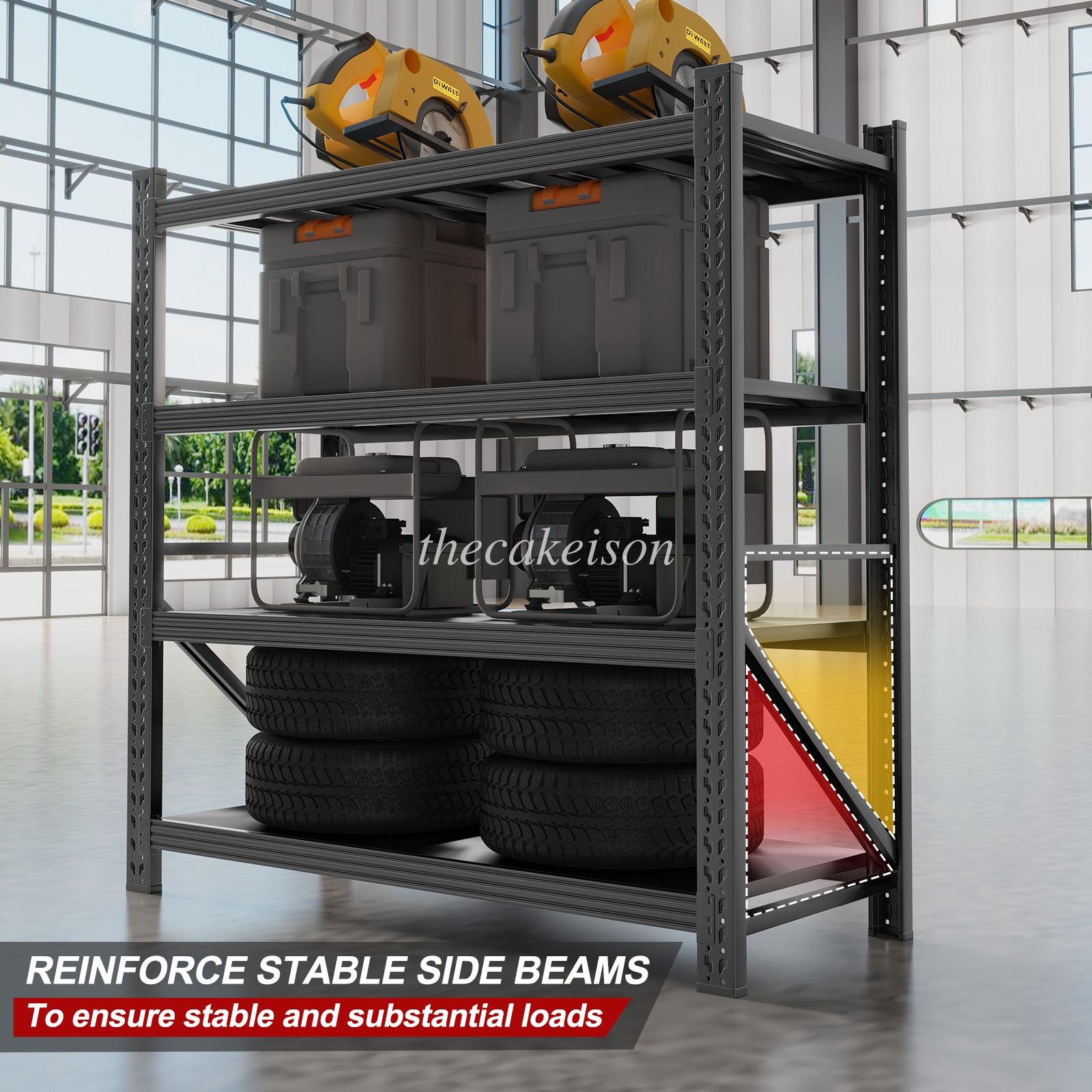 Garage Shelving Unit, Heavy Duty Storage Shelves, Industrial Metal Adjustable