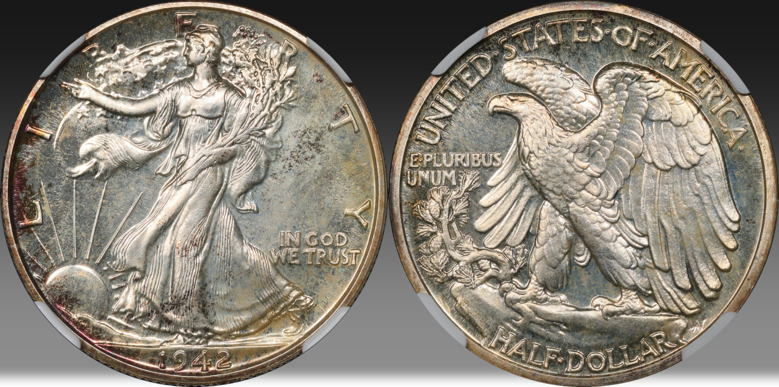 1942 Walking Liberty Half Dollar NGC Proof-67 (Toned)