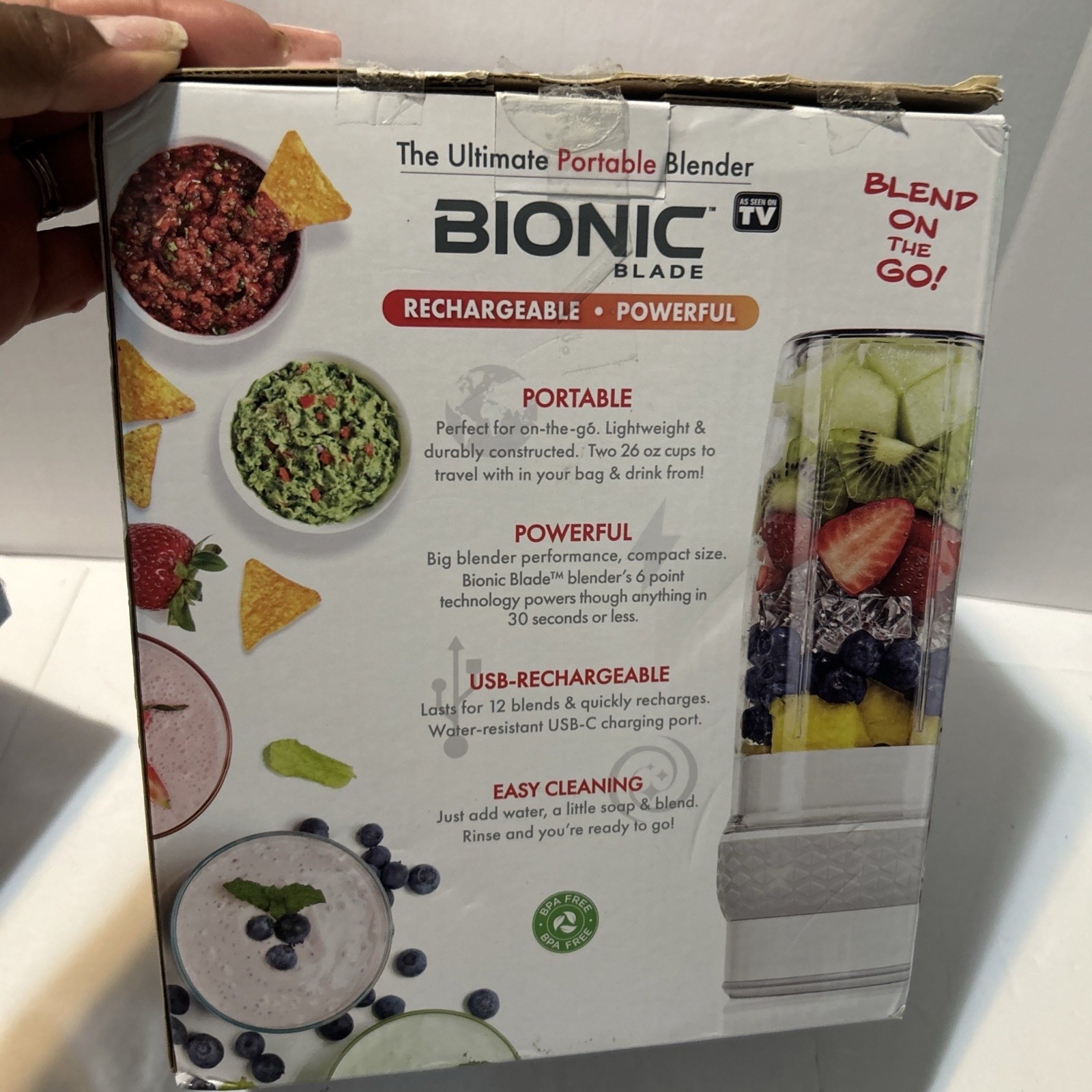 Bionic Blade Portable Blender 6 Piece Set Powerful Rechargeable Smoothie USB-C