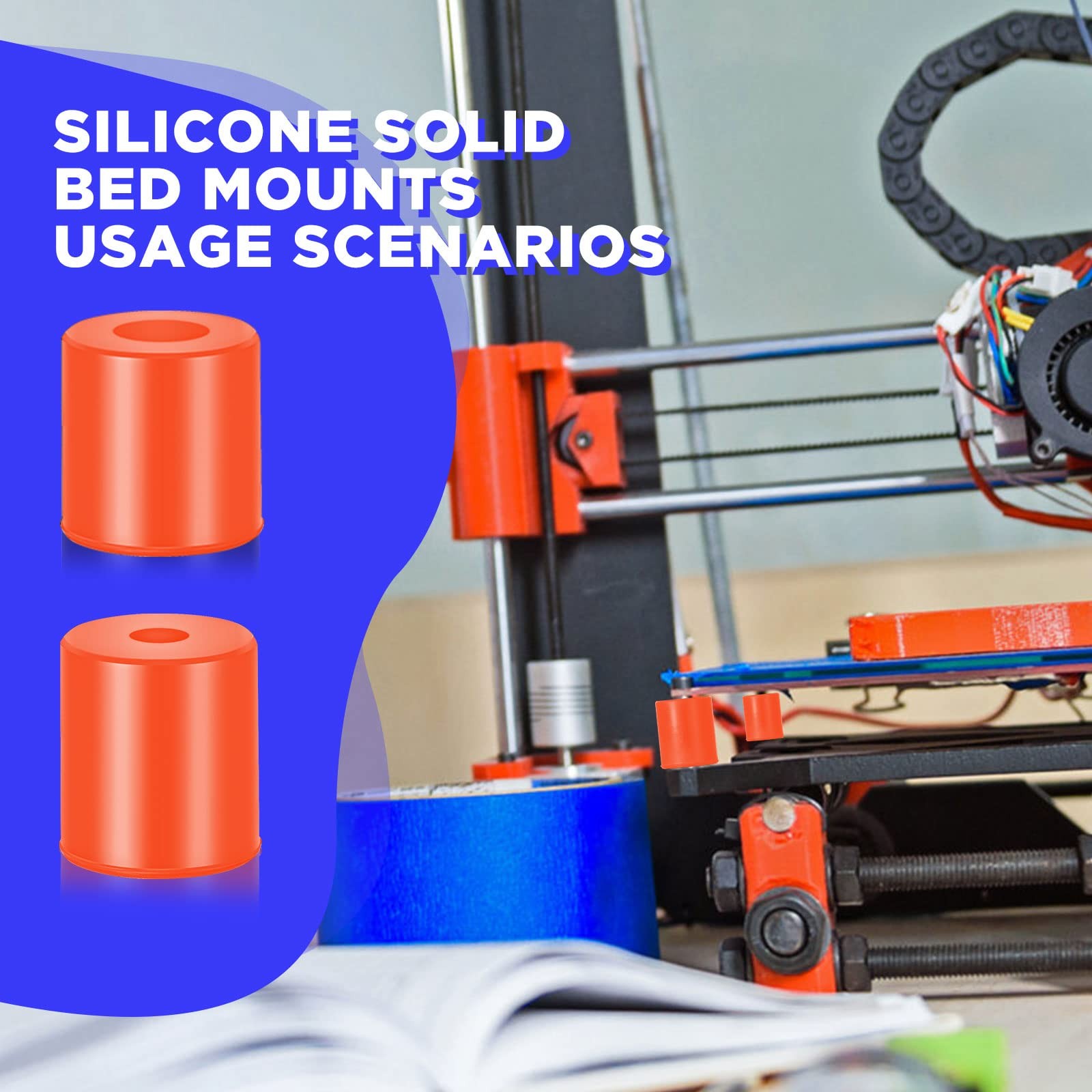 Tondiamo 12 Pcs 3D Printer Heatbed Parts Silicone Leveling Solid Bed Mount...