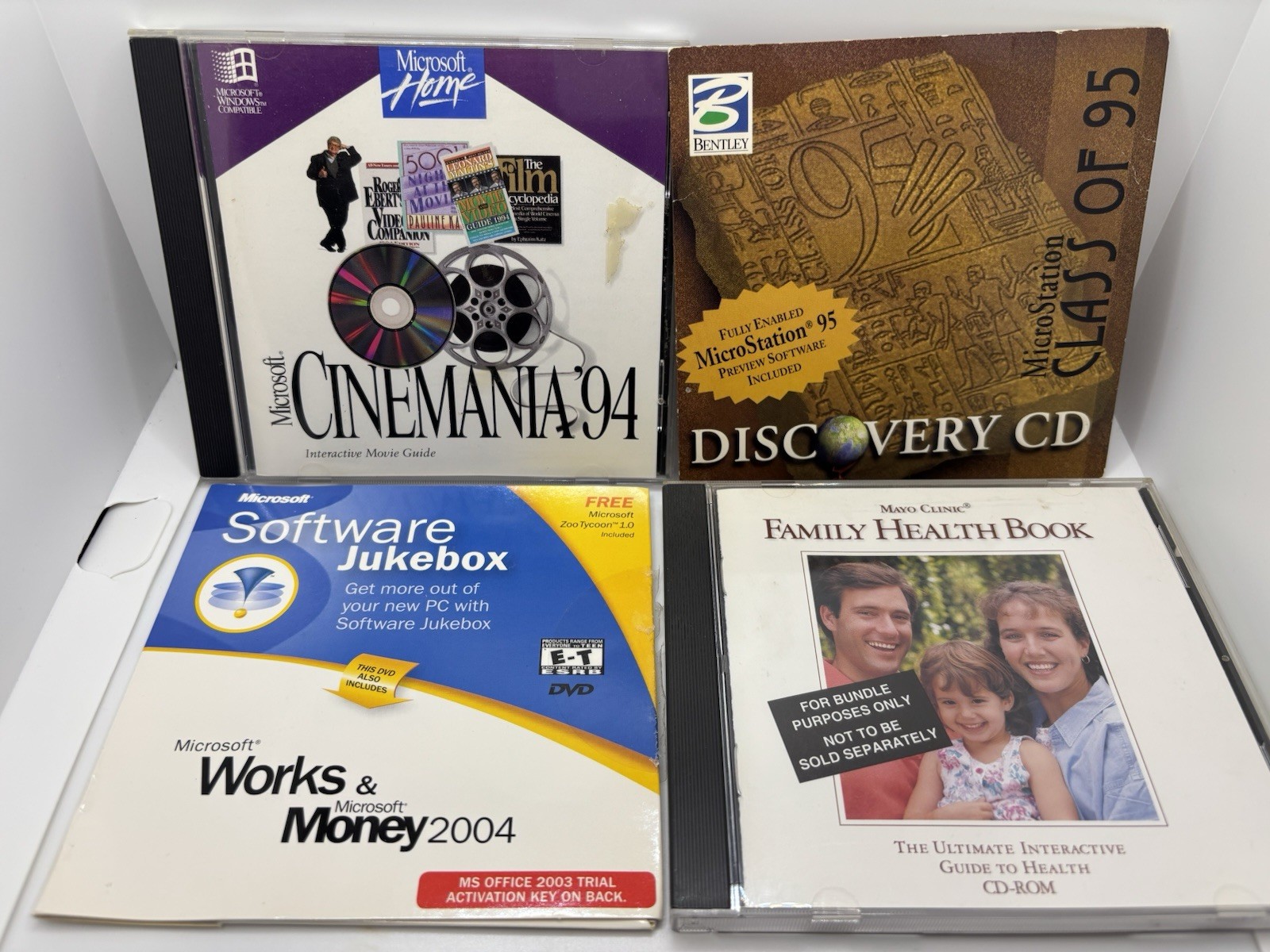 Vintage PC Computing Programs Lot Cinemania '94 Family Health Book Software