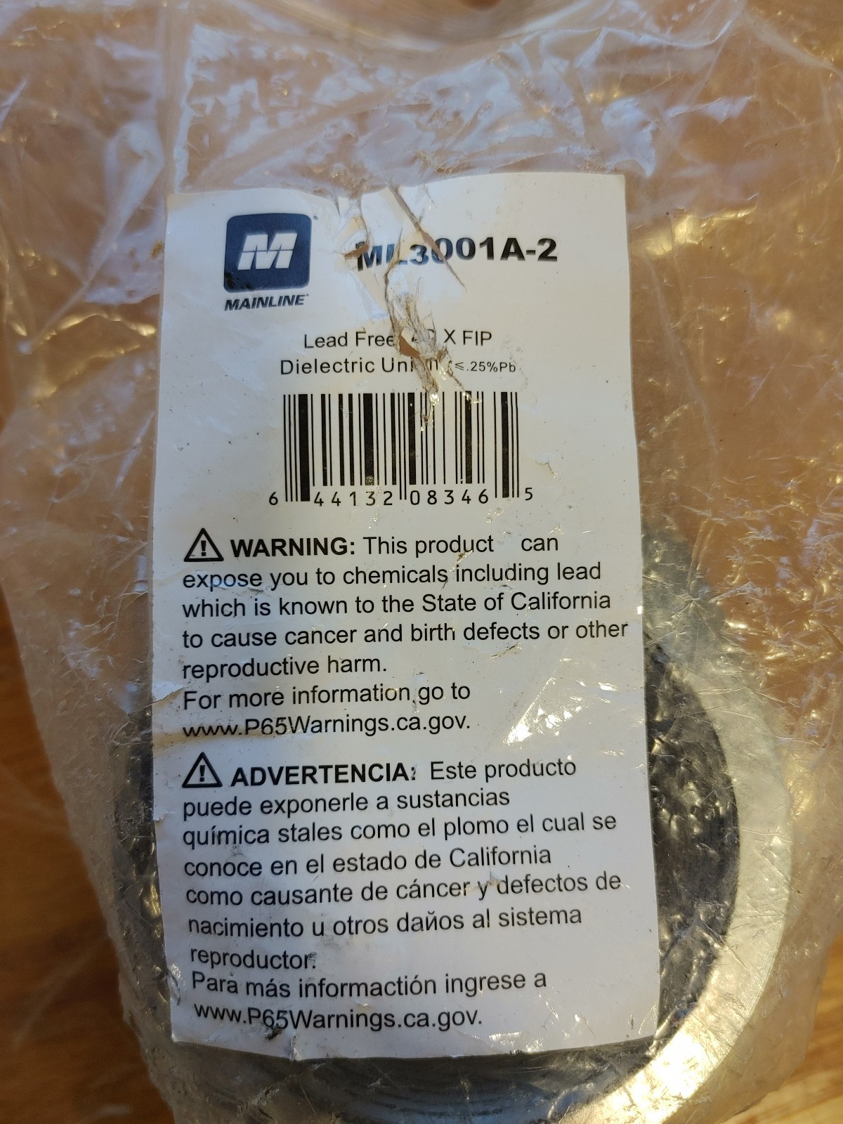 Mainline, ML3001A-2, 2" Sweat x FIP, Lead Free, Dielectric Union New E49 (S3CE1)