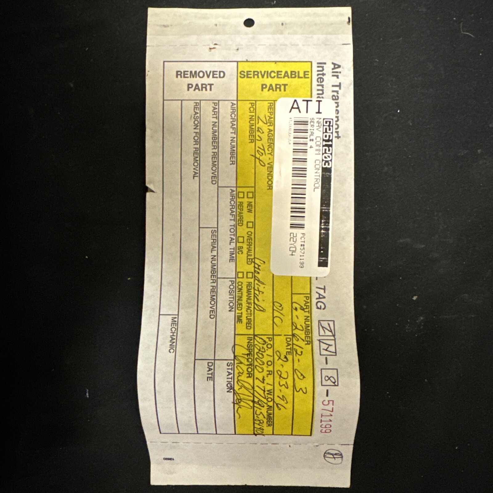 Comm/Nav Panel; G-2612-03; 4; SERVICEABLE