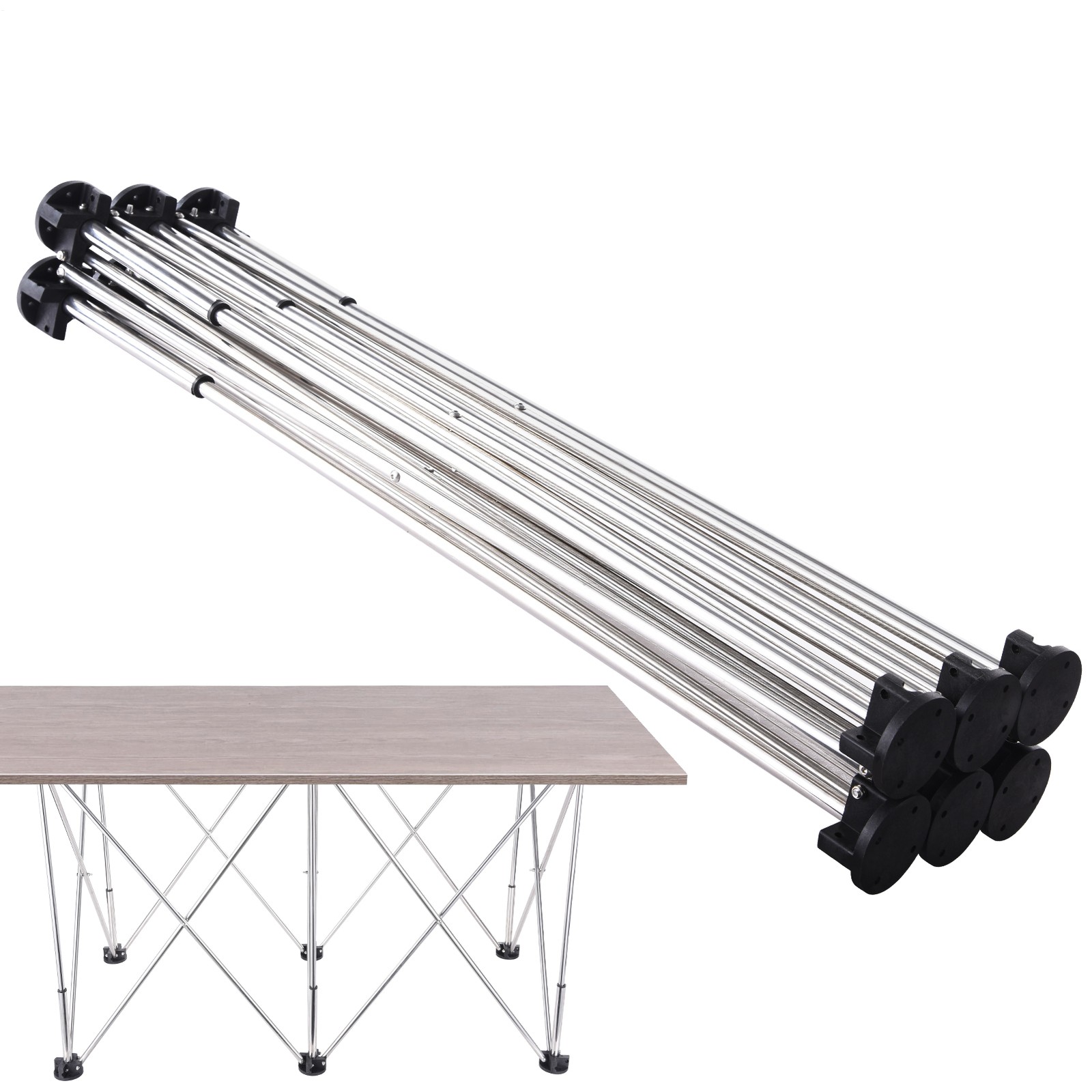44*23in Portable Work Station with Storage Bag, Foldable Work Bench Table Silver