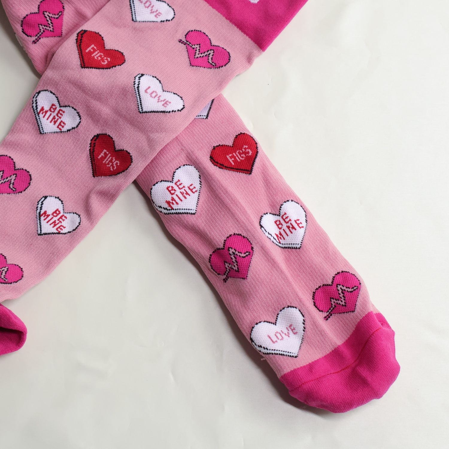 Figs Compression Socks Heart Pattern Size M