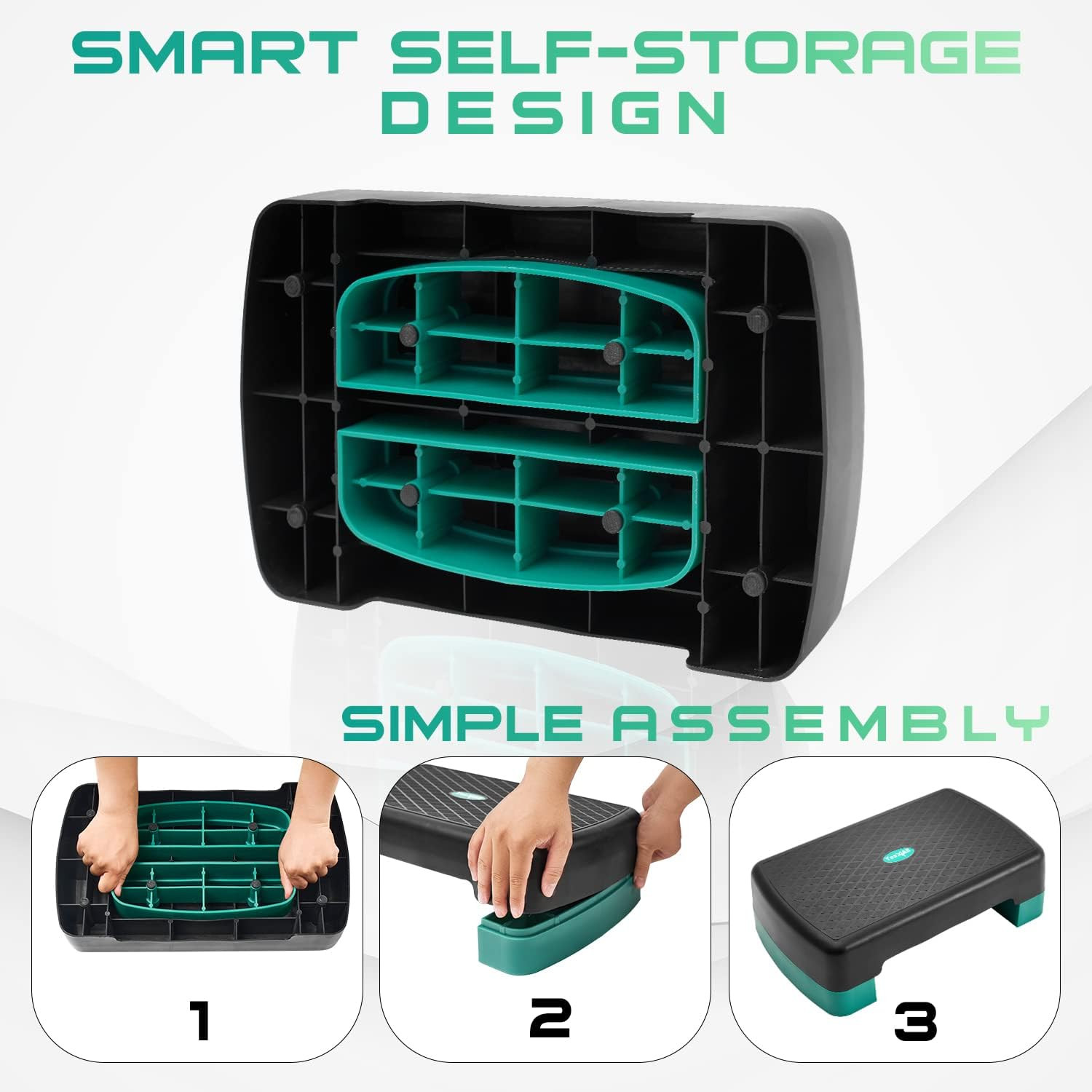 Yes4All Aerobic Exercise Step Platform, Exercise Stepper with Risers for Cardio