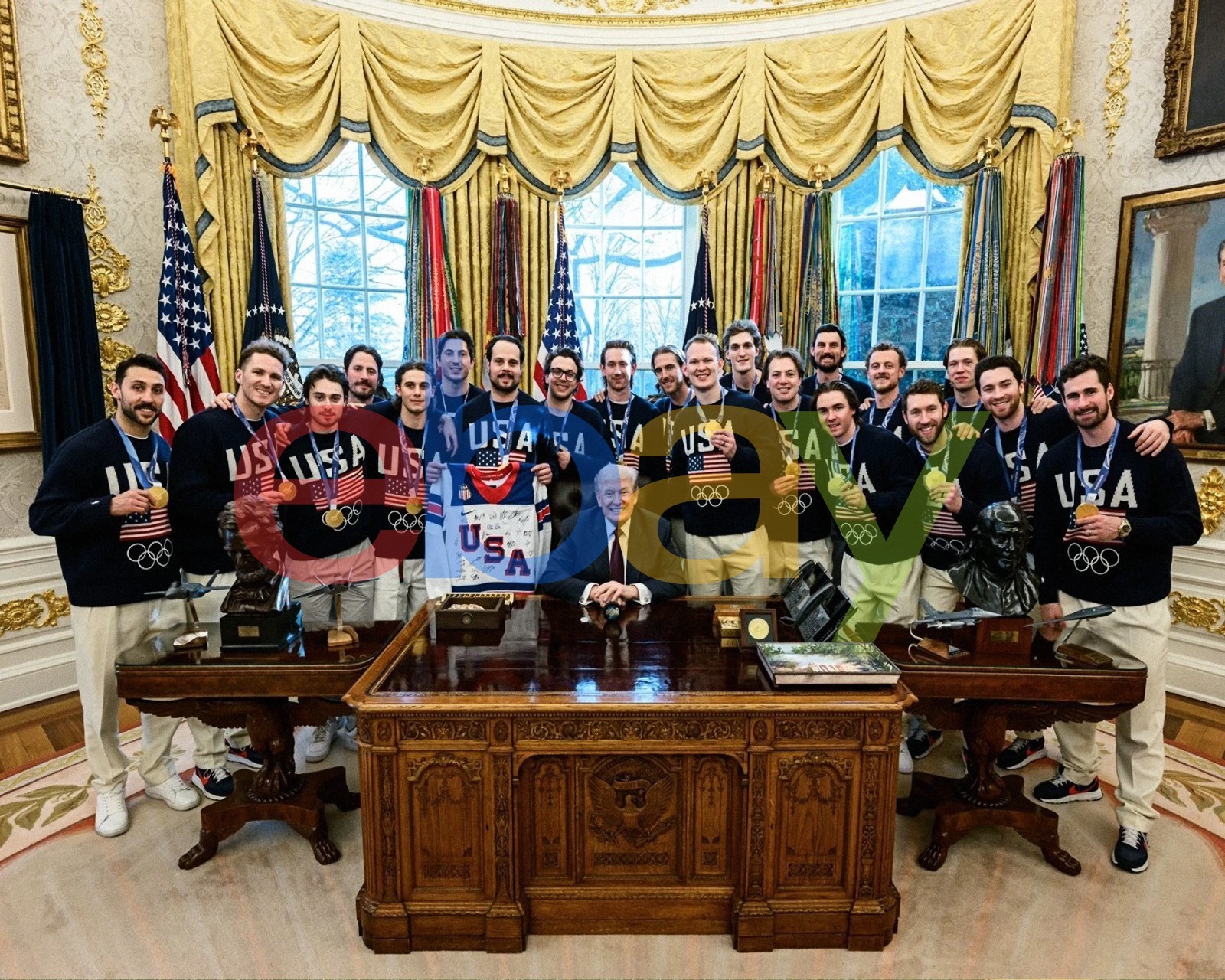 2026 Winter Olympics Gold Team USA Hockey Champions Whitehouse 8x10 NHL Photo
