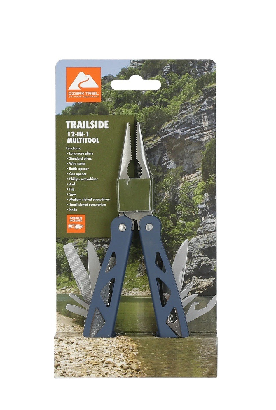 Ozark Trail Trailside 12 In 1 Multi Tool With Nylon Sheath & 4-Function Whistle