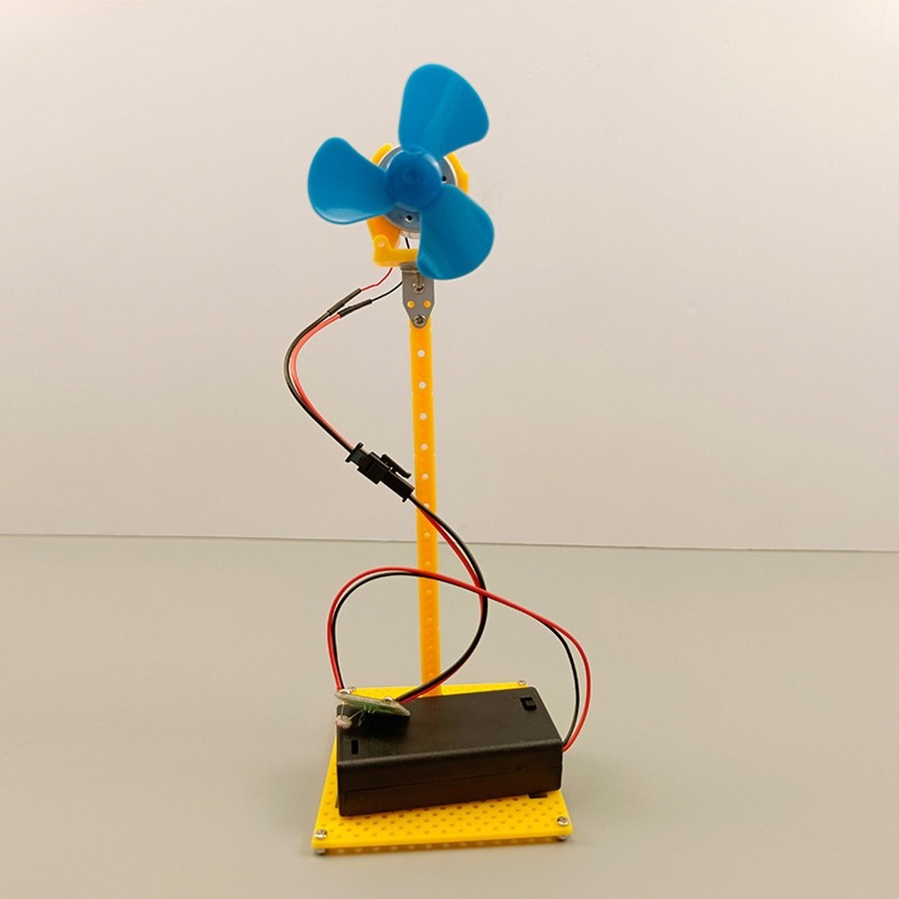 Physics Learning Kit Solar Powered Light Controlled Fan Model ABS Blue