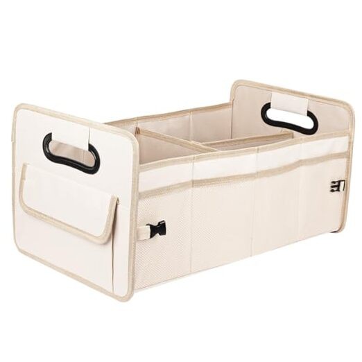 Car Trunk Organizer, Car Organizers and Storage Collapsible Standard Beige