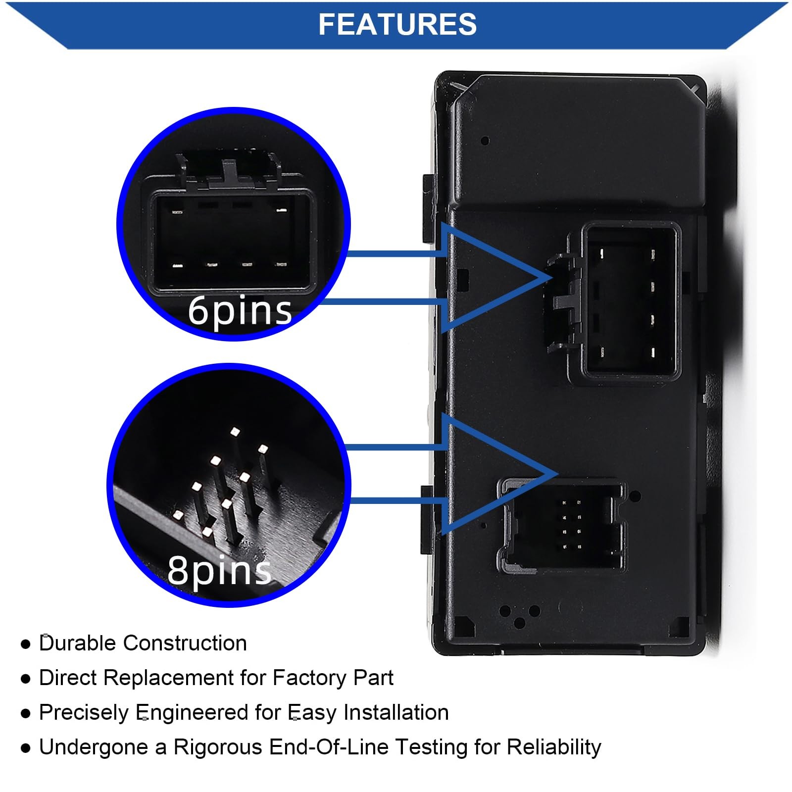 Power Window Switch Compatible with Chevy Silverado/GMC Sierra 2007-2013