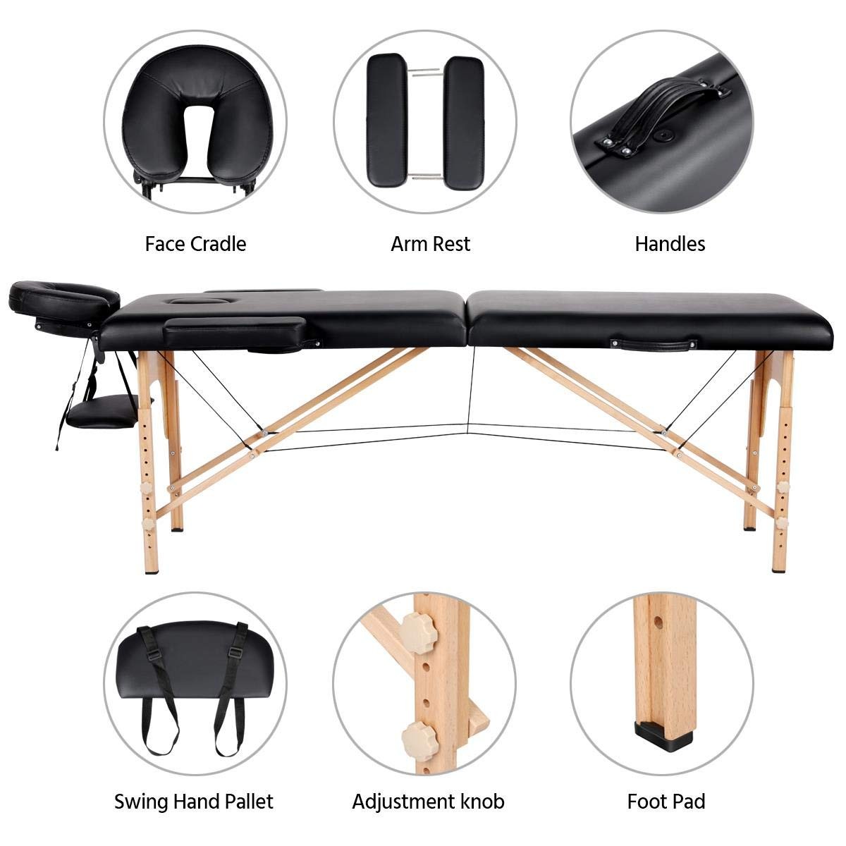 Portable Massage Table Massage Bed Spa Bed Therapy Table Collapsable Table