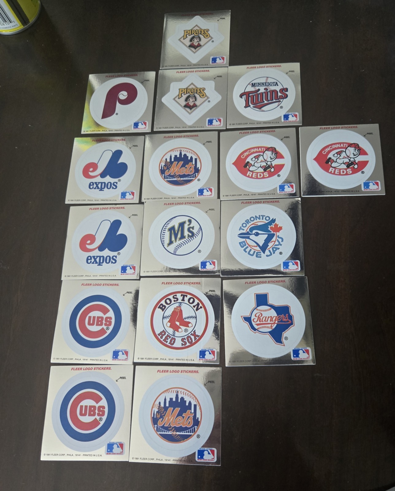 Vintage MLB Team Logo Hologram Stickers and Fleer Stickers Lot of 80 Stickers