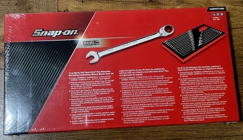 NEW Snap-On 23pc RED SAE Metric Reversible Ratcheting Wrench Set SOXRRSET1BRA