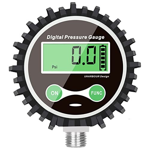 Digital Air Pressure Gauge with 1/4'' NPT Bottom 5-200PSI Bottom Mount