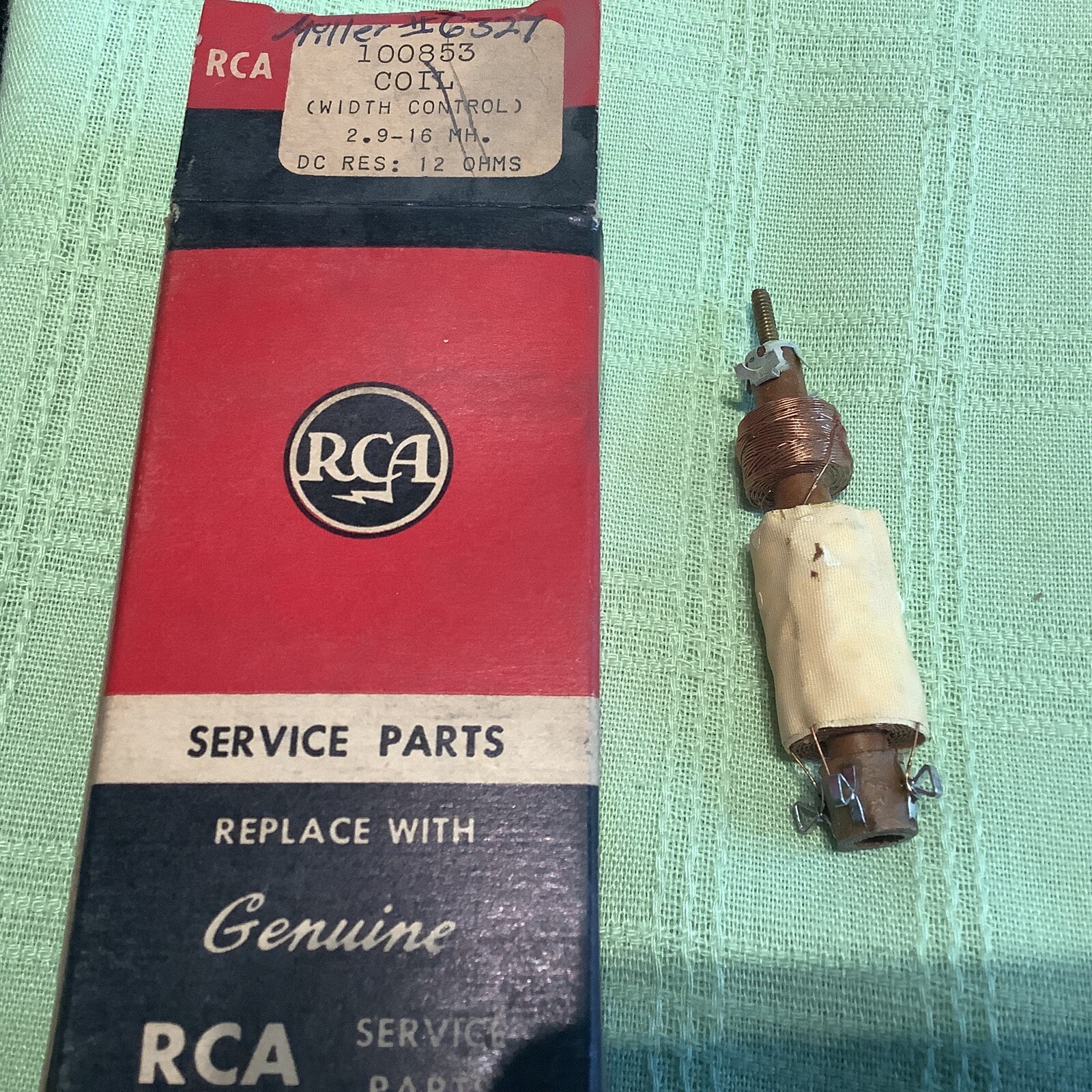 RCA OEM part 100853 Width Control Coil 2.9-16mH 12ohms (miller 6327)