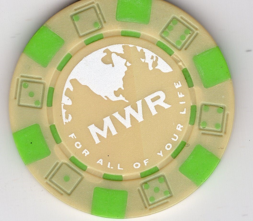 Military Poker Chip: (MWR) Morale, Welfare & Recreation Orange