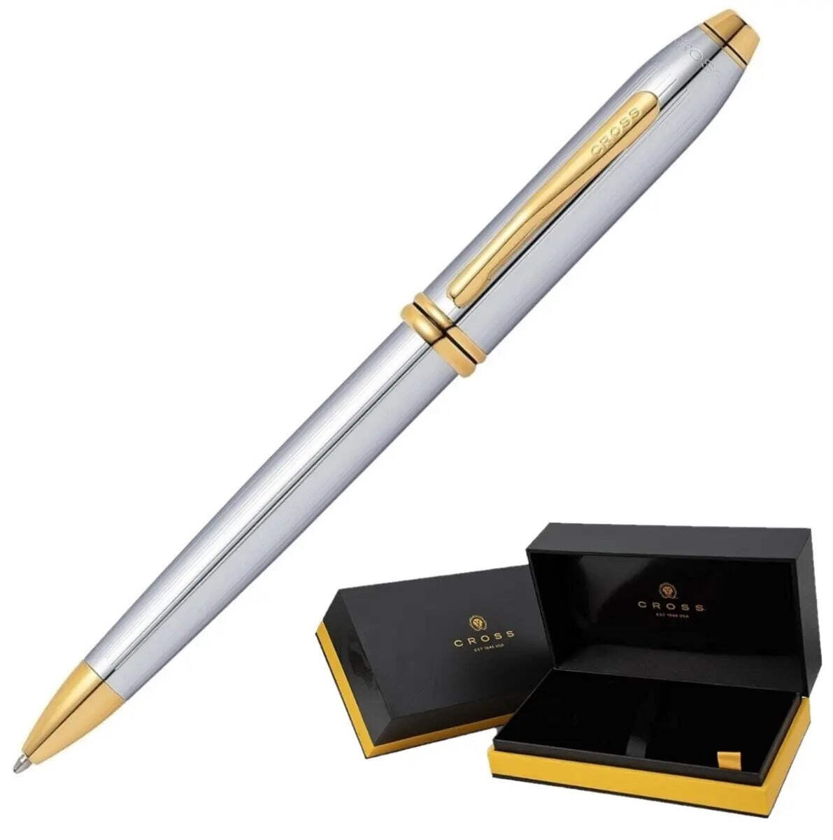 Cross Townsend Medalist Ballpoint Pen, 23KT Gold Appointments, Luxury Gift Box