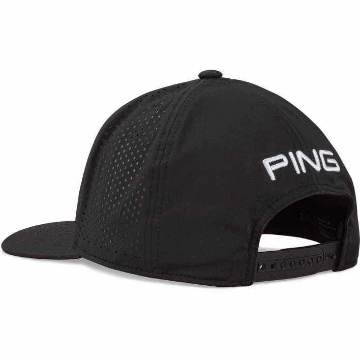 New Ping Tour Vented DELTA Black Adjustable Snapback Hat
