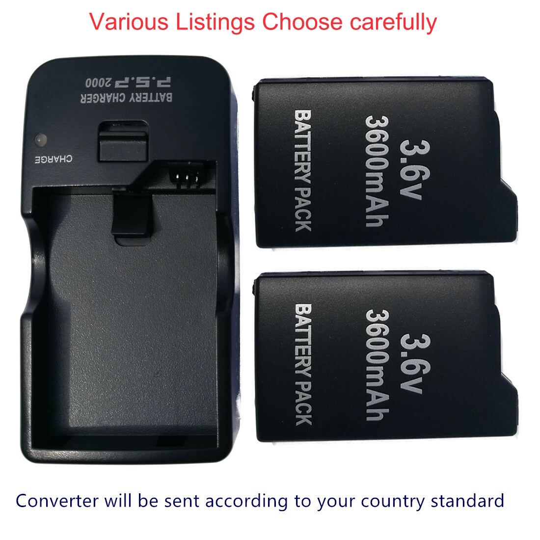Battery  / AC Charger for Sony PSP-110 PSP-1000 PSP-1000G1 PSP-1000K PSP-1000G1W