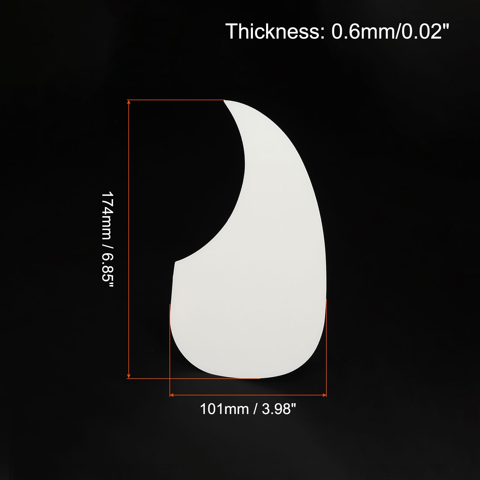Guitar Pickguard Fit 41 Inch Right Handed Water Drop Shape White
