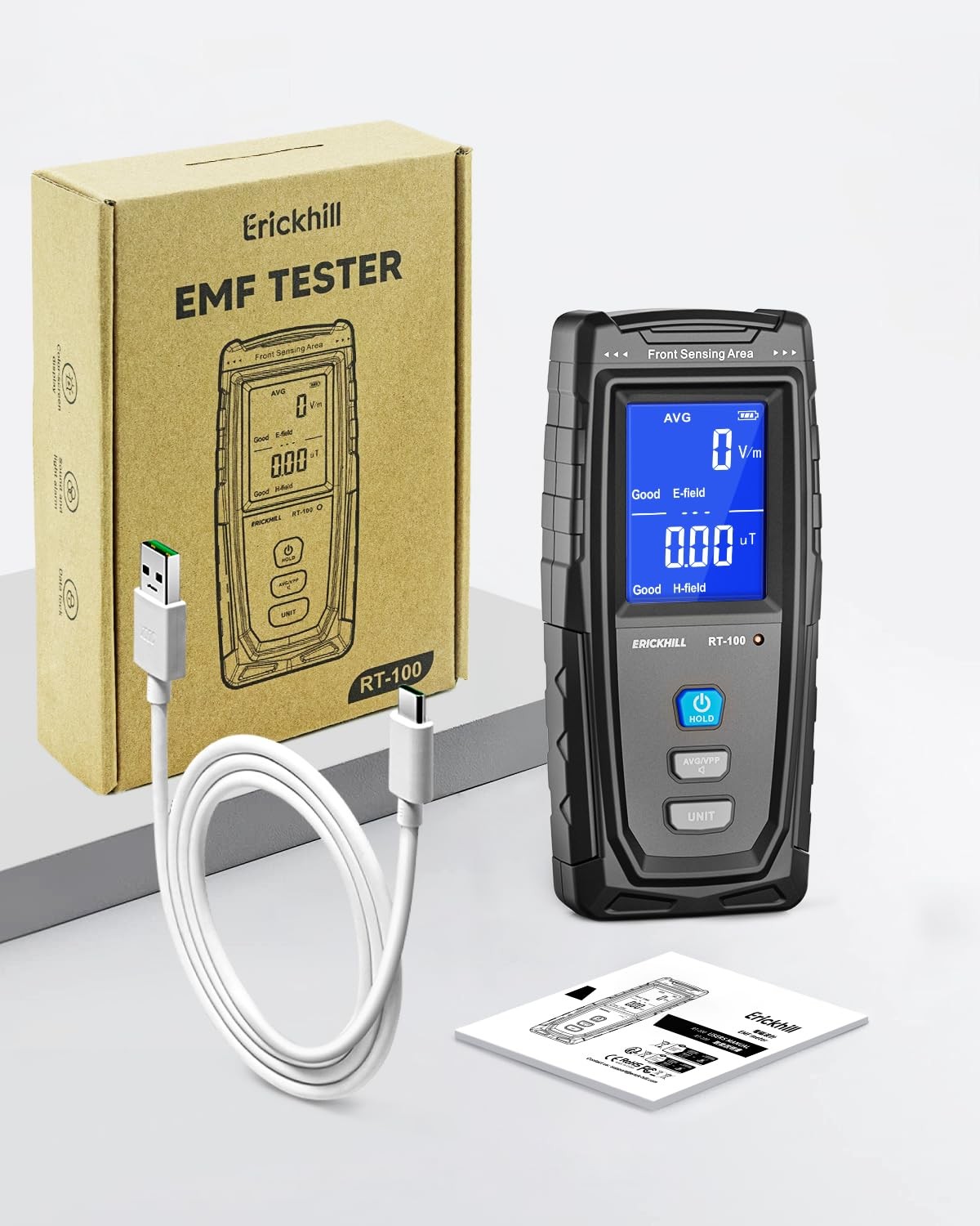 EMF Meter, Detects Electric and Magnetic Fields, Handheld Digital EMF Detector w