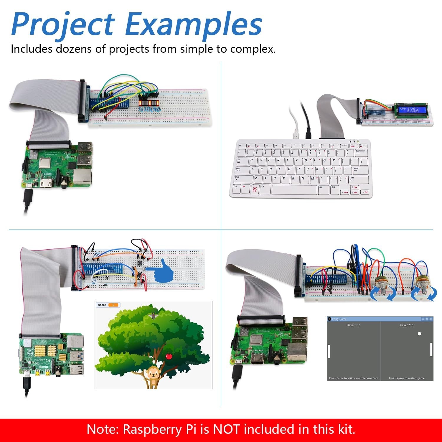 Ultimate Raspberry Pi Starter Kit - 223 Items, 128 Projects, 962-Page Tutorial,