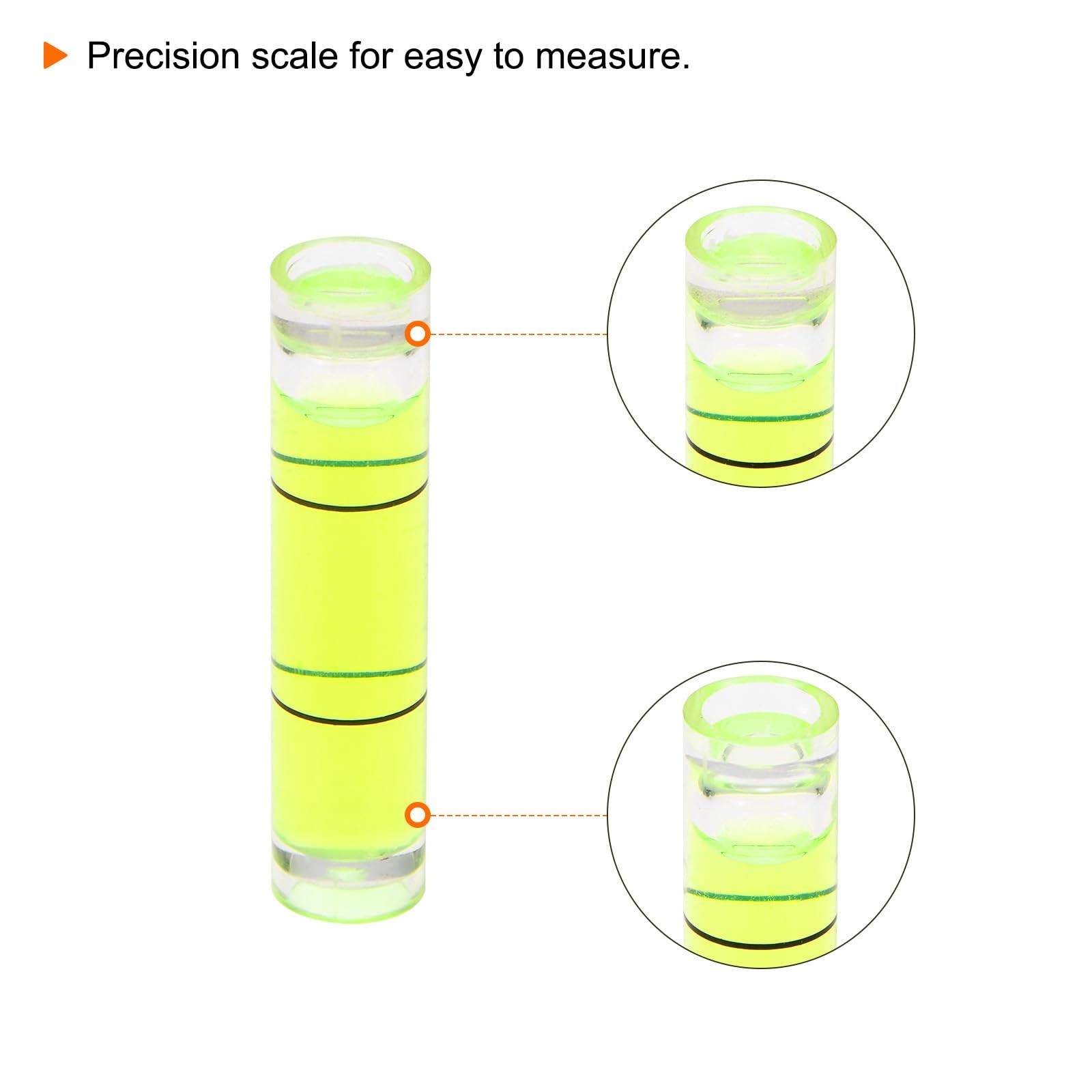 HARFINGTON 15pcs Small Cylindrical Bubble Level Vials 8x35mm 8x35mm, Clear