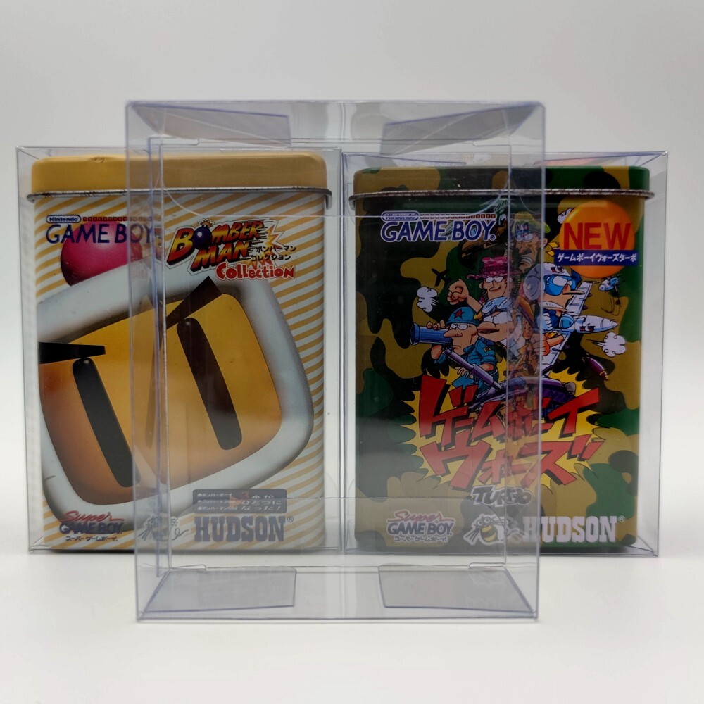 10 x Game Boy TIN BOX Clear Plastic Case Box Protectors Custom NEW GB Bomberman