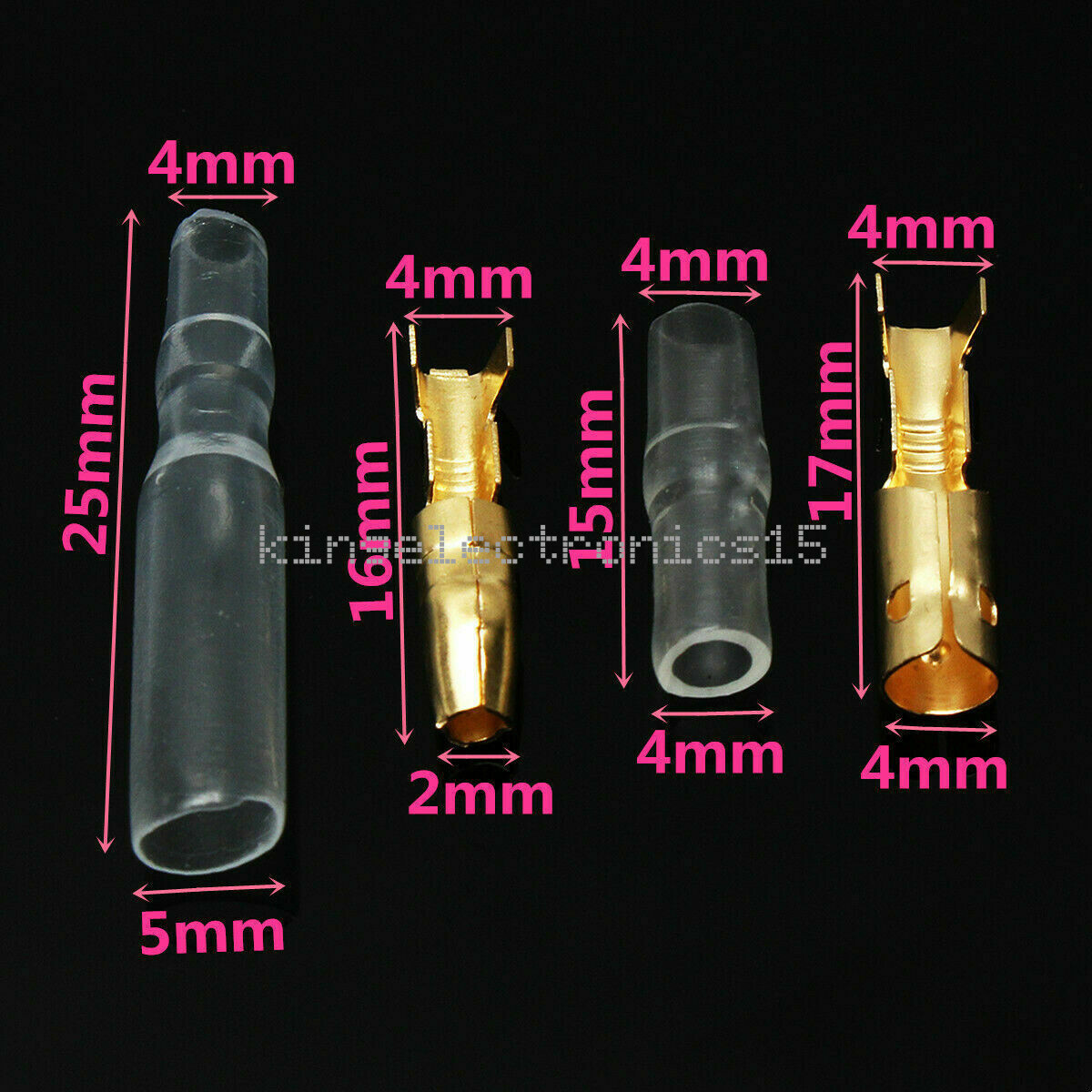 200PCS X 3.9MM CAPICORDA TERMINALI CONNETTORI ISOLATI MASCHIO & FEMMINA