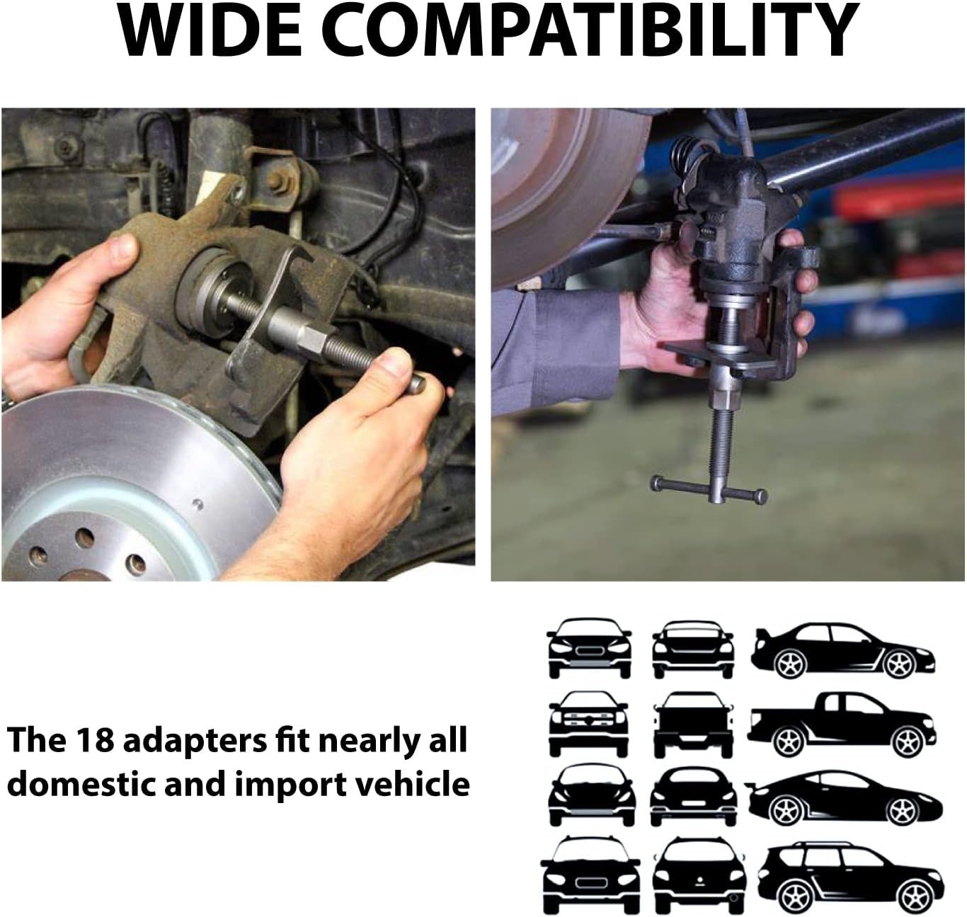22 PCS Brake Caliper Press Tool Kit, Disc Brake Piston Caliper Compressor Too...