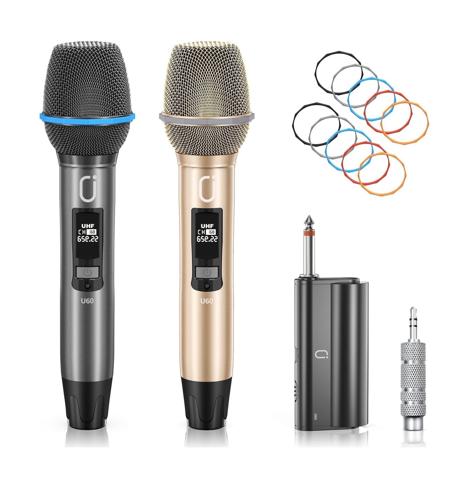 U60 Wireless Microphones, Dual UHF Microphone System with Rechargea... Fast Ship