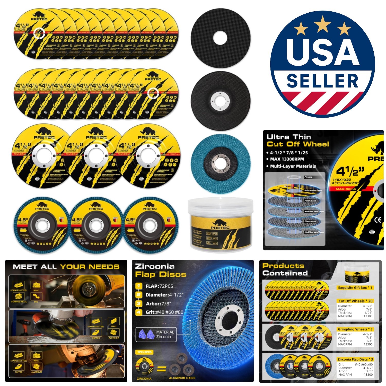Multi-Functional 26 Pack 4.5" Angle Grinder Disc Set, Ideal for Metal & Wood