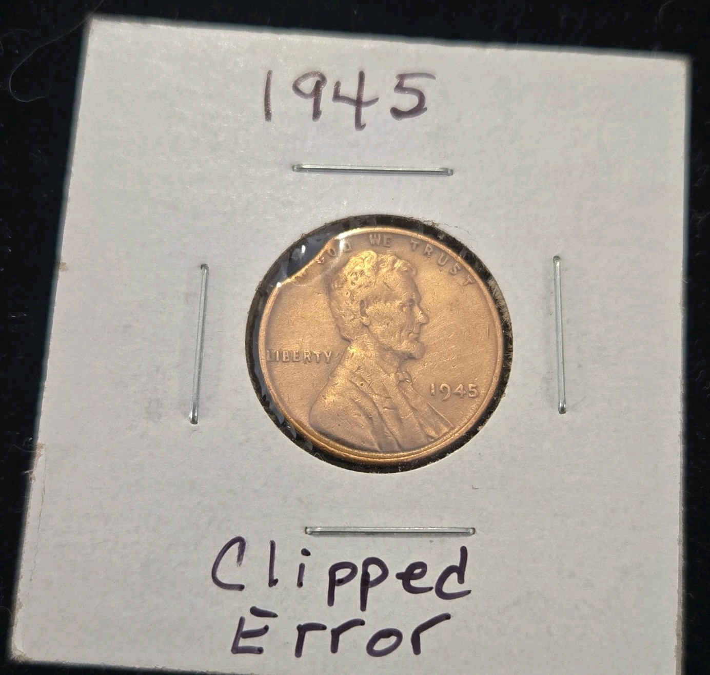Nice 1945 Curved Clip Error Penny