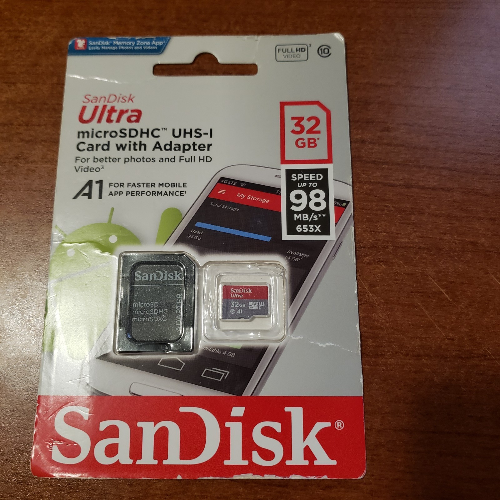 SanDisk Ultra 32GB microSDHC UHS-I A1 98MB/s 653X Memory Card + Adapter New