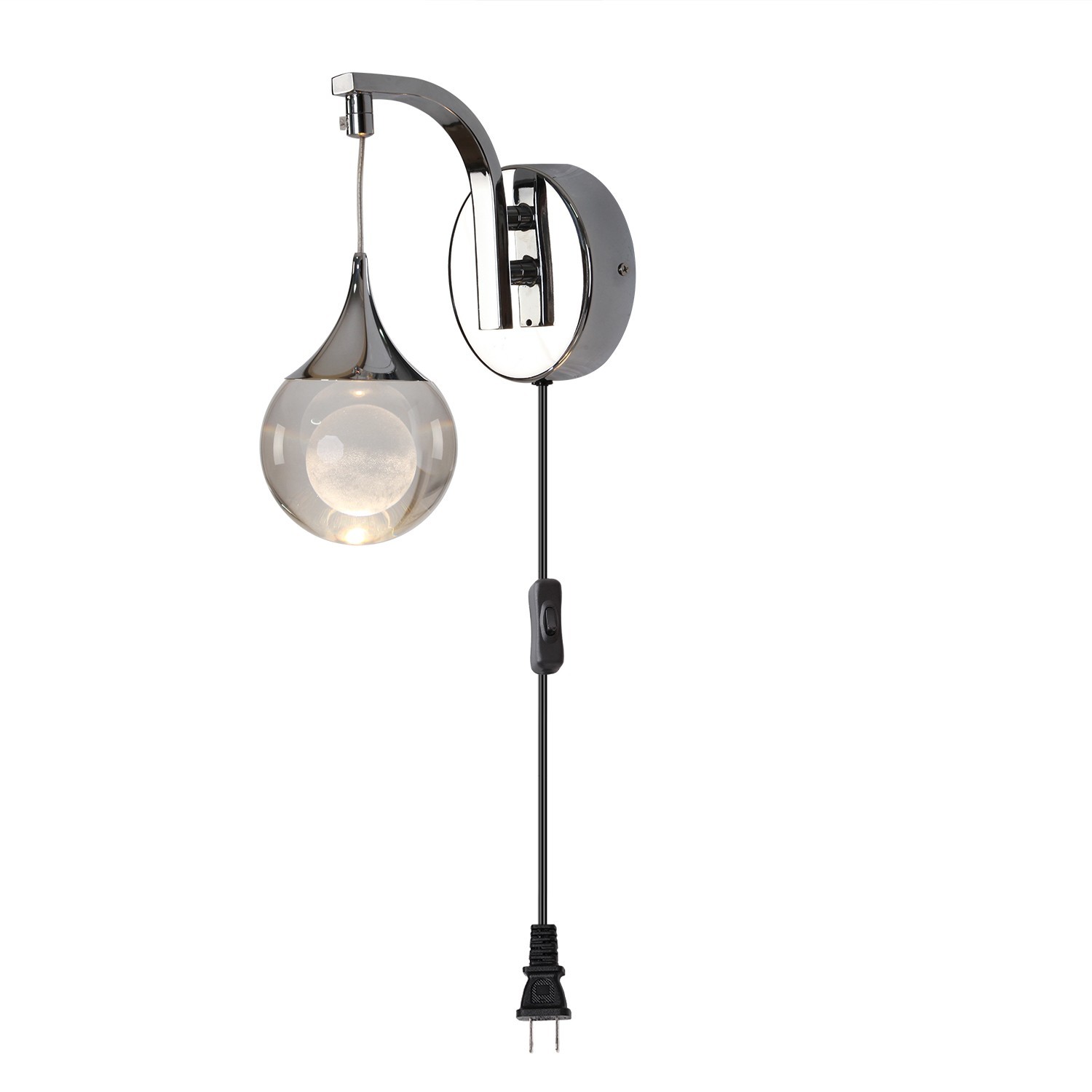 Modern LED Wall Sconce 5W Dimmable Wall Light with Plug for Living Room&Bathroom