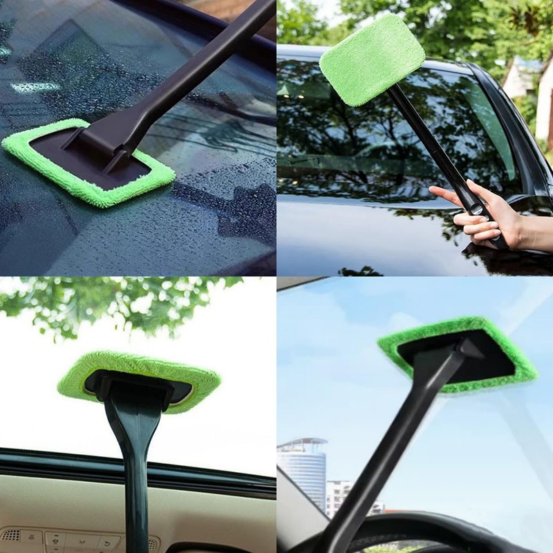 NEW Windshield Cleaner Wand Microfiber Car Inside Window Cleaning Tool Anti Fog