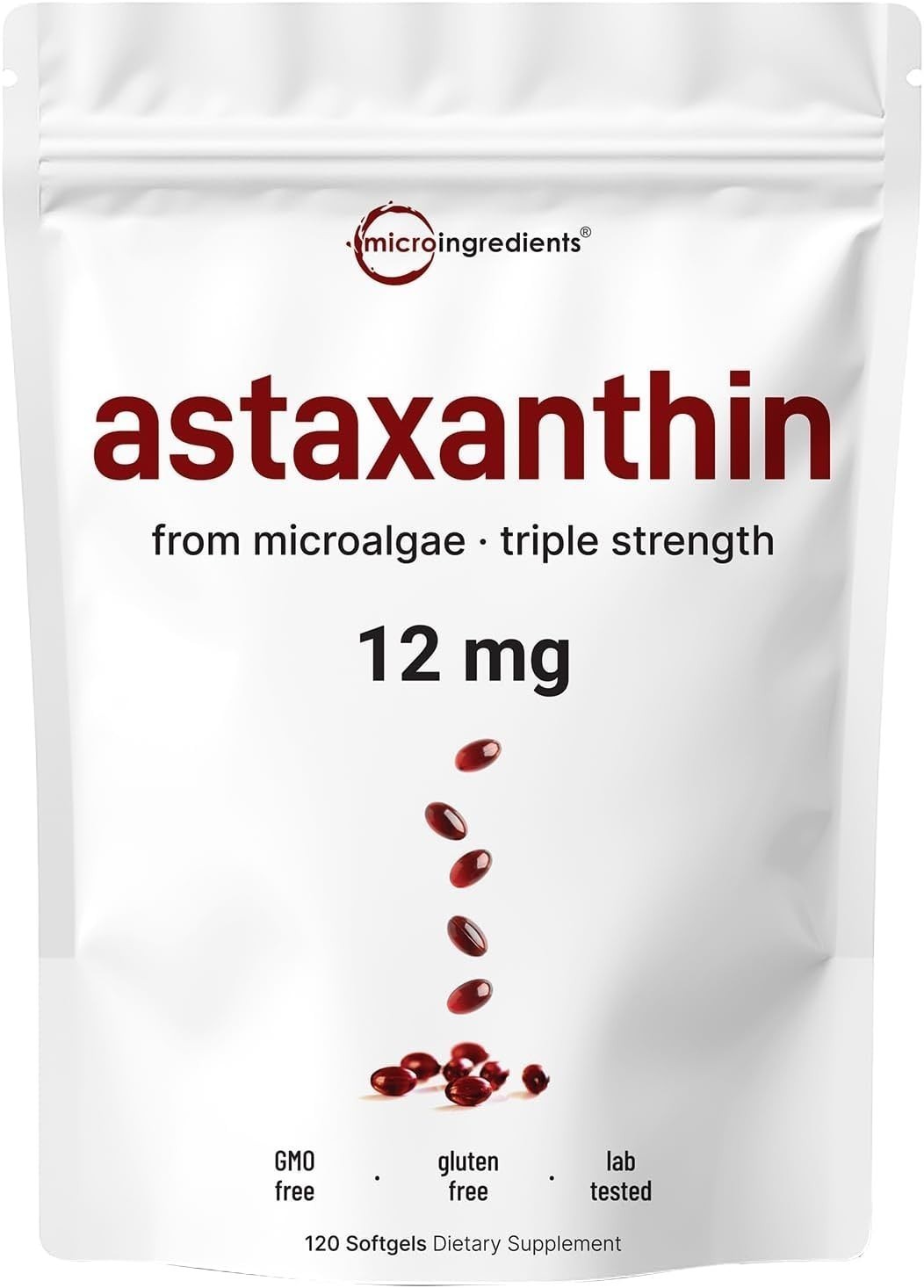 NEW Micro Ingredients, Astaxanthin , 12 mg, 120 Softgels