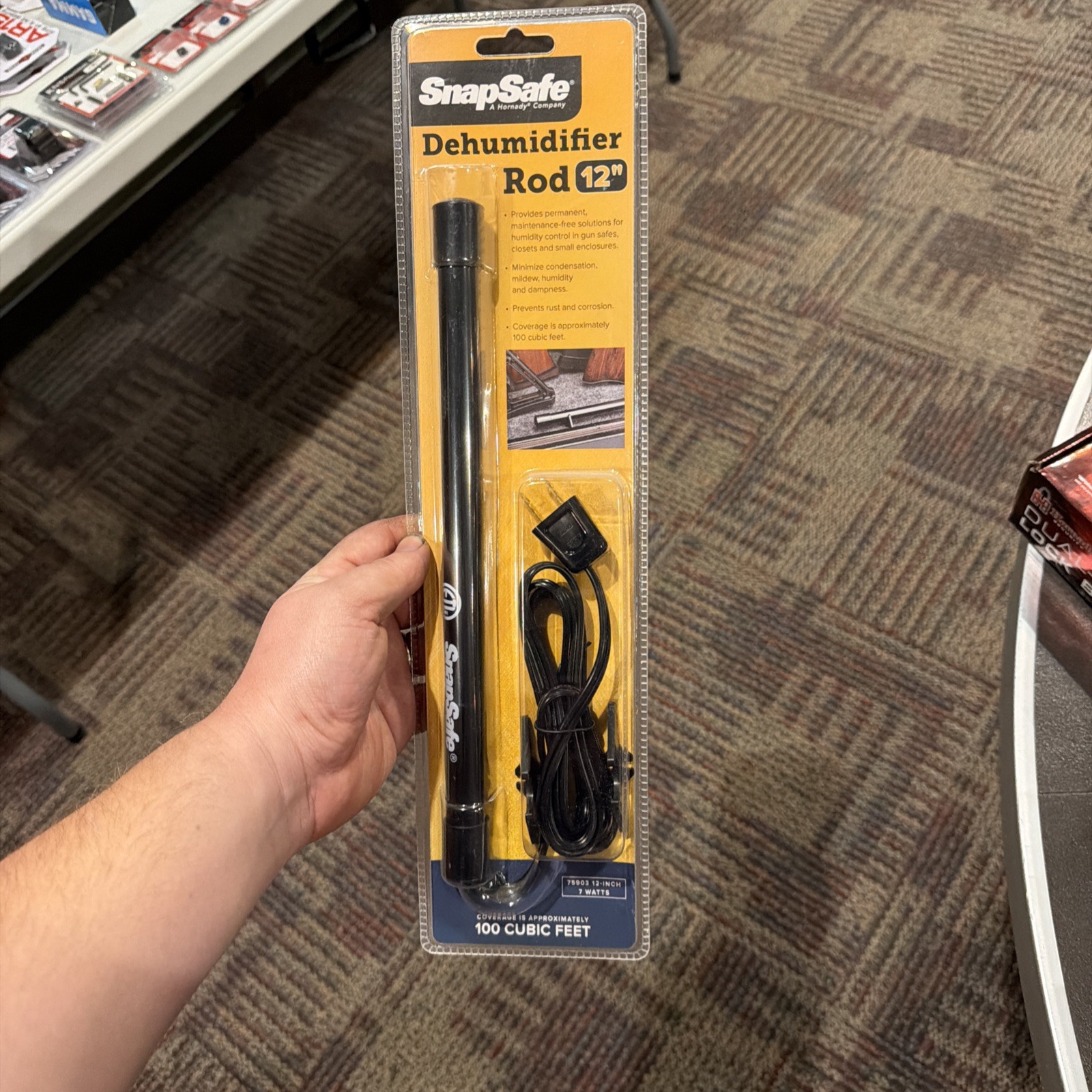 SnapSafe Gun Safe Dehumidifier Rod Black Maintenance - Free Plug-In - 75903