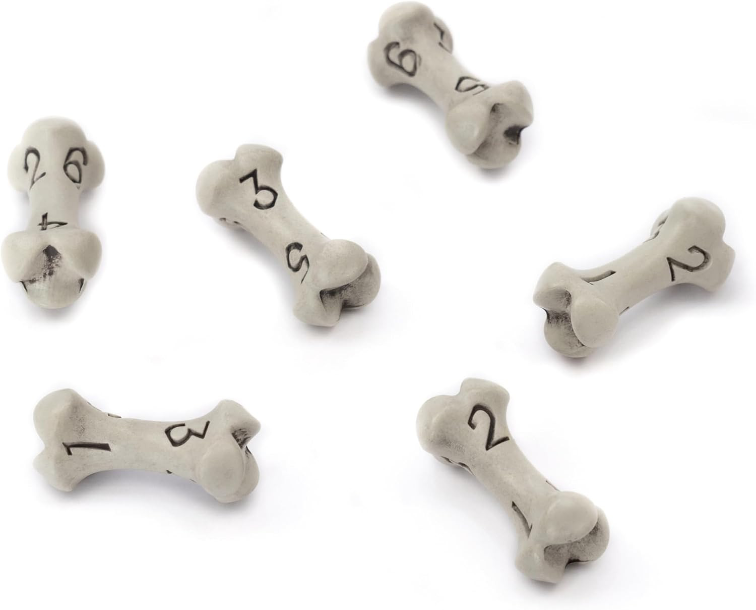 D6 Dice Set - Set of Six 6 Sided Dice - Skull & Bone Themed RPG Dice. Cool & Uni