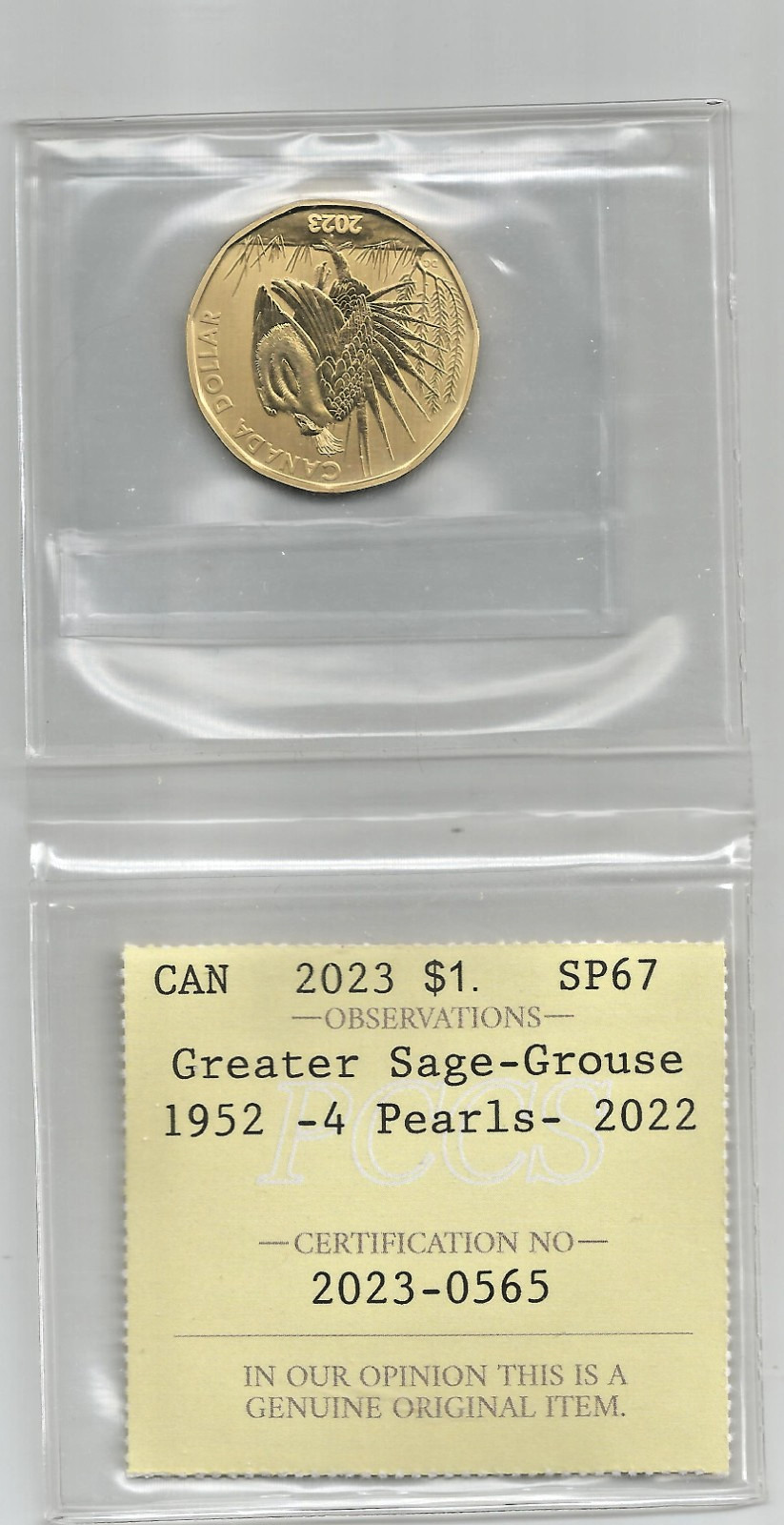 **2023** Loon Dollar (Greater Sage Grouse) - PCCS SP67