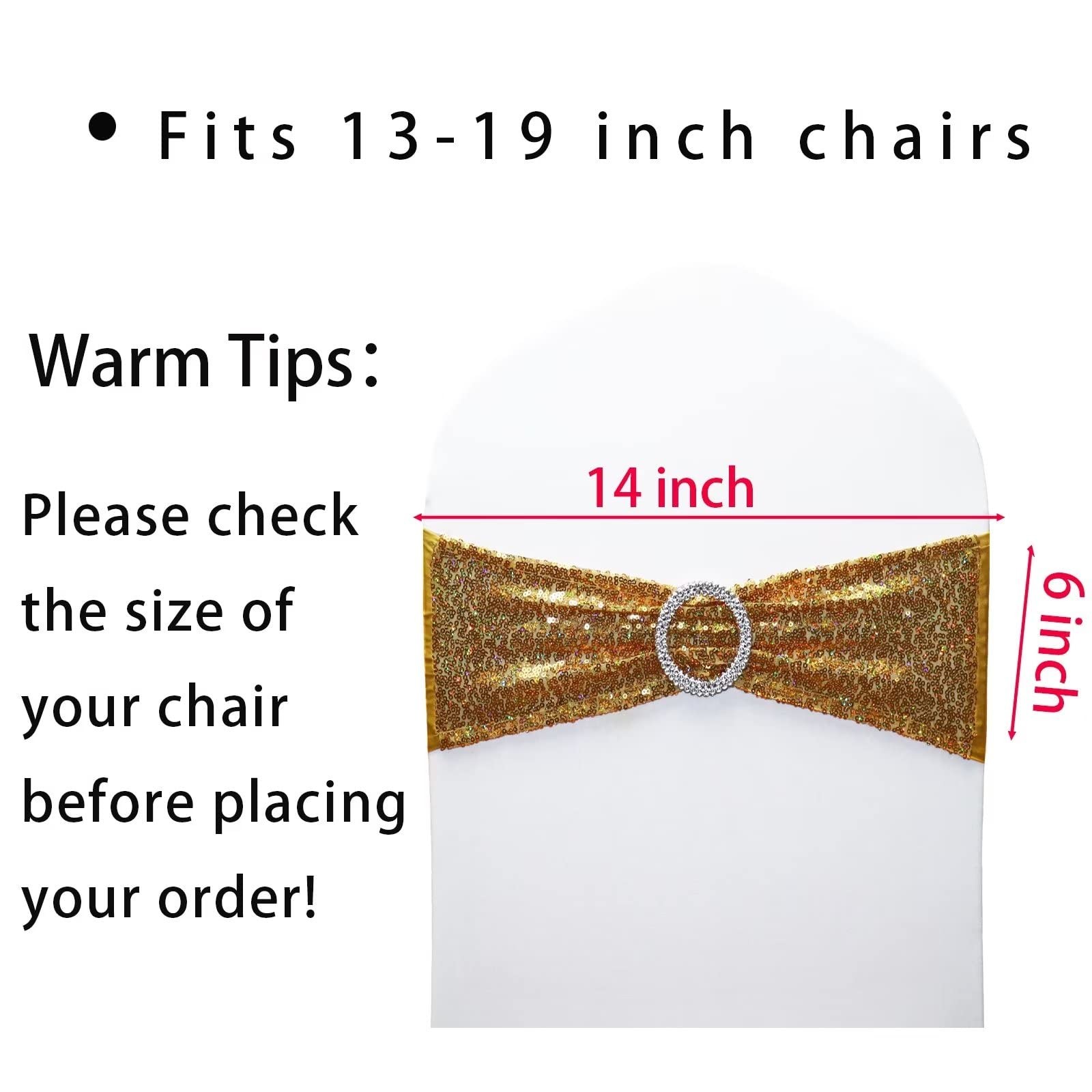 LIZIMI Sequined Chair Sashes Glittering Sequins, Stretch Spandex & Polyester...