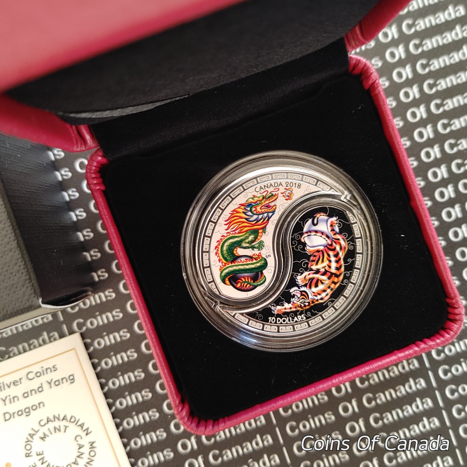 2018 Canada $10 Silver Coin Black White Yin + Yang Tiger + Dragon #coinsofcanada
